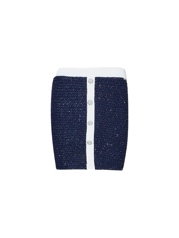 LIU JO MINI FALDA DE TEXTURA AZUL Y BLANCO