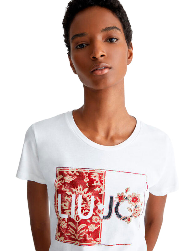 LIU JO CAMISETA DE MANGA CORTA BLANCA CON LOGO