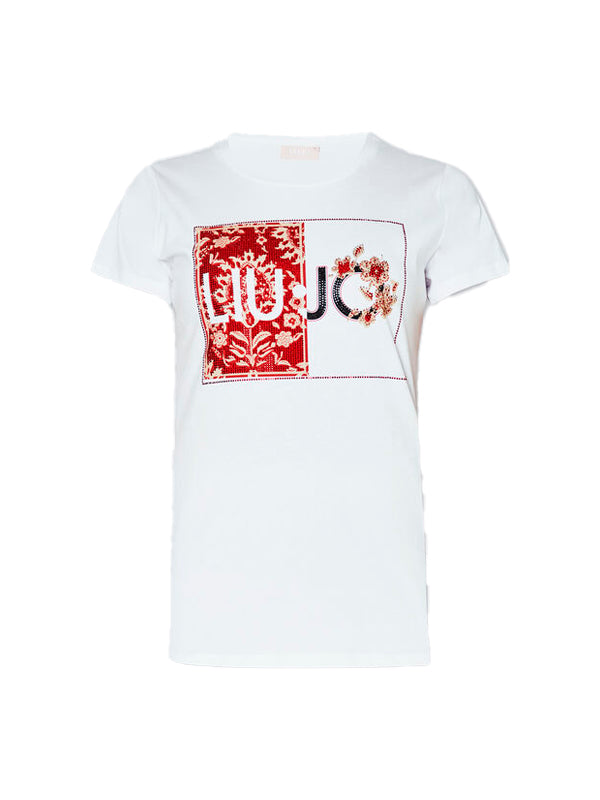 LIU JO CAMISETA DE MANGA CORTA BLANCA CON LOGO