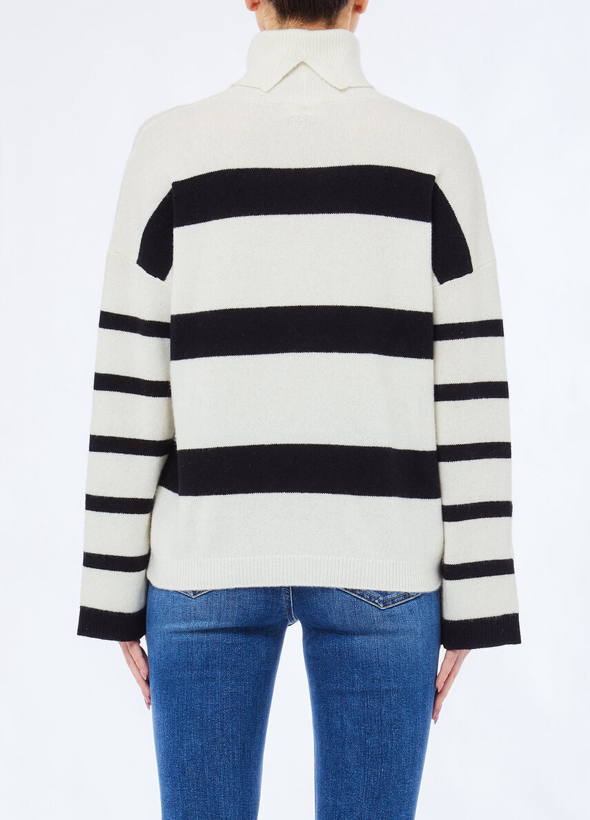 LIU JO ECS MAGLIA CHIUSA M/L BIANCO/NERO