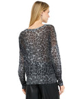 LIU JO MAGLIA CHIUSA M/L GRAY ANIMALIER LUX