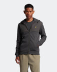 LYLE & SCOTT SOFTSHELL JERSEY ZIP HOODIE GUNMETAL