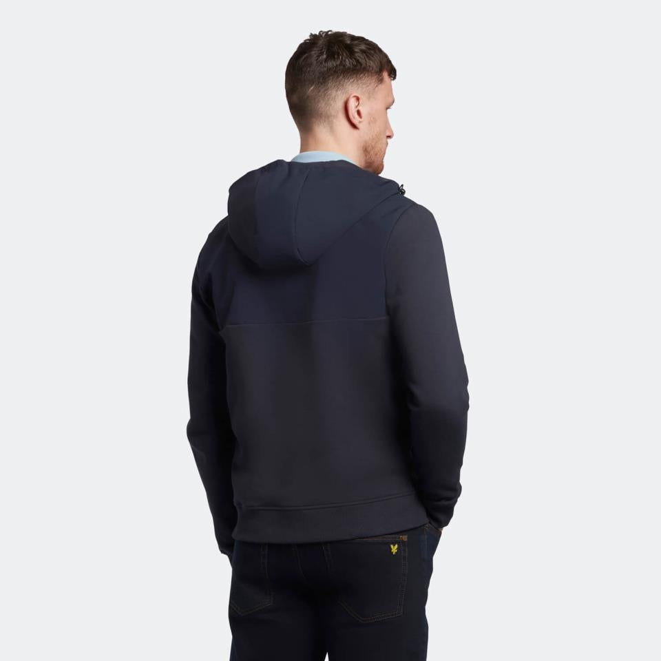 LYLE &amp; SCOTT SOFTSHELL JERSEY ZIP HOODIE DARK NAVY