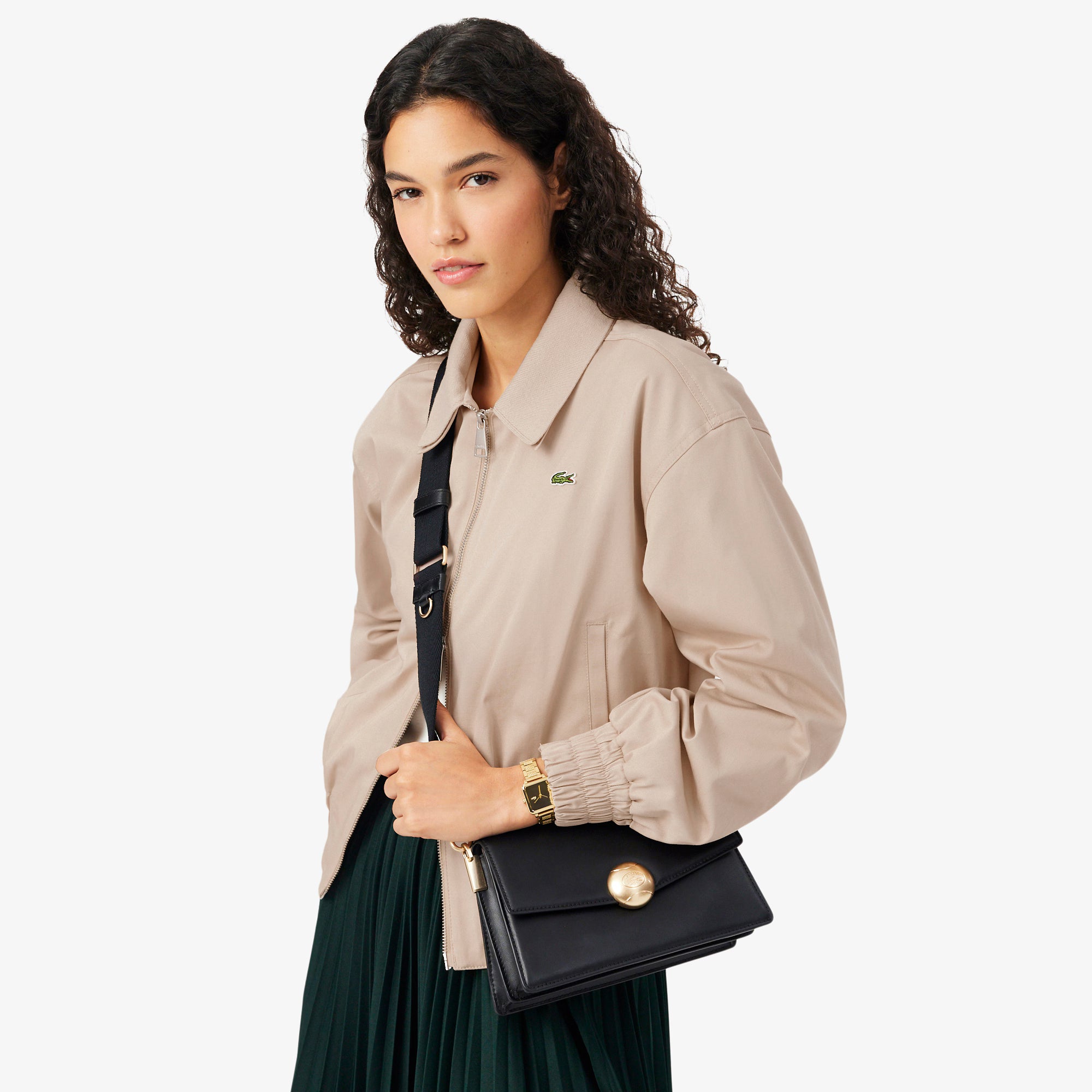 LACOSTE CROSSOVER BAG FLAP SHOULDER BAG NOIR