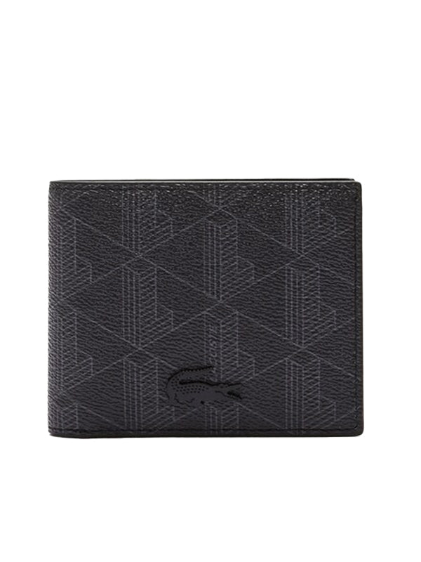 LACOSTE BILLFOLD S MONOGRAM NOIR GRIS