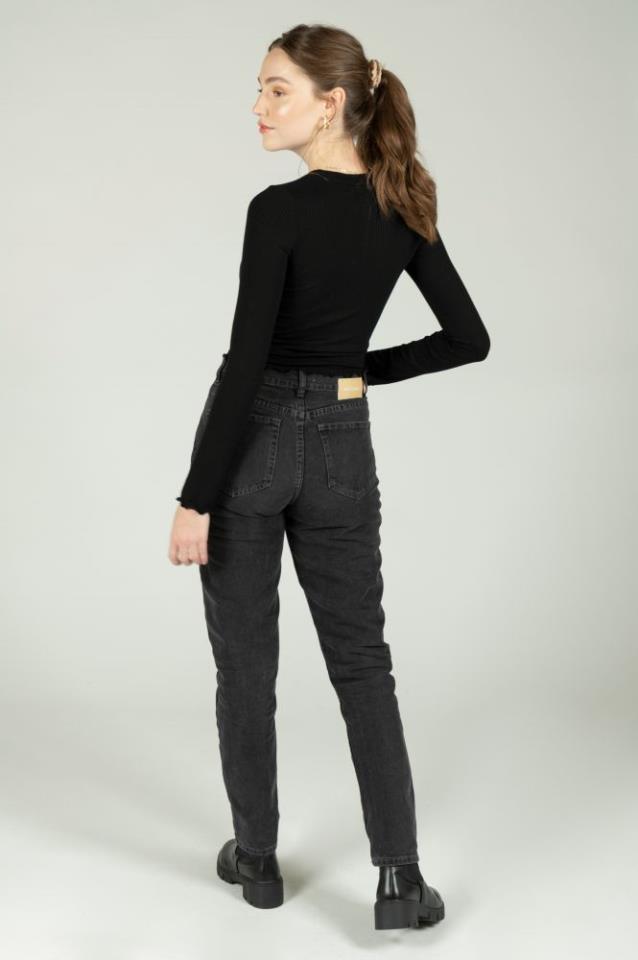 24 COLOURS SLIM MOM JEANS NEGRO LAVADO