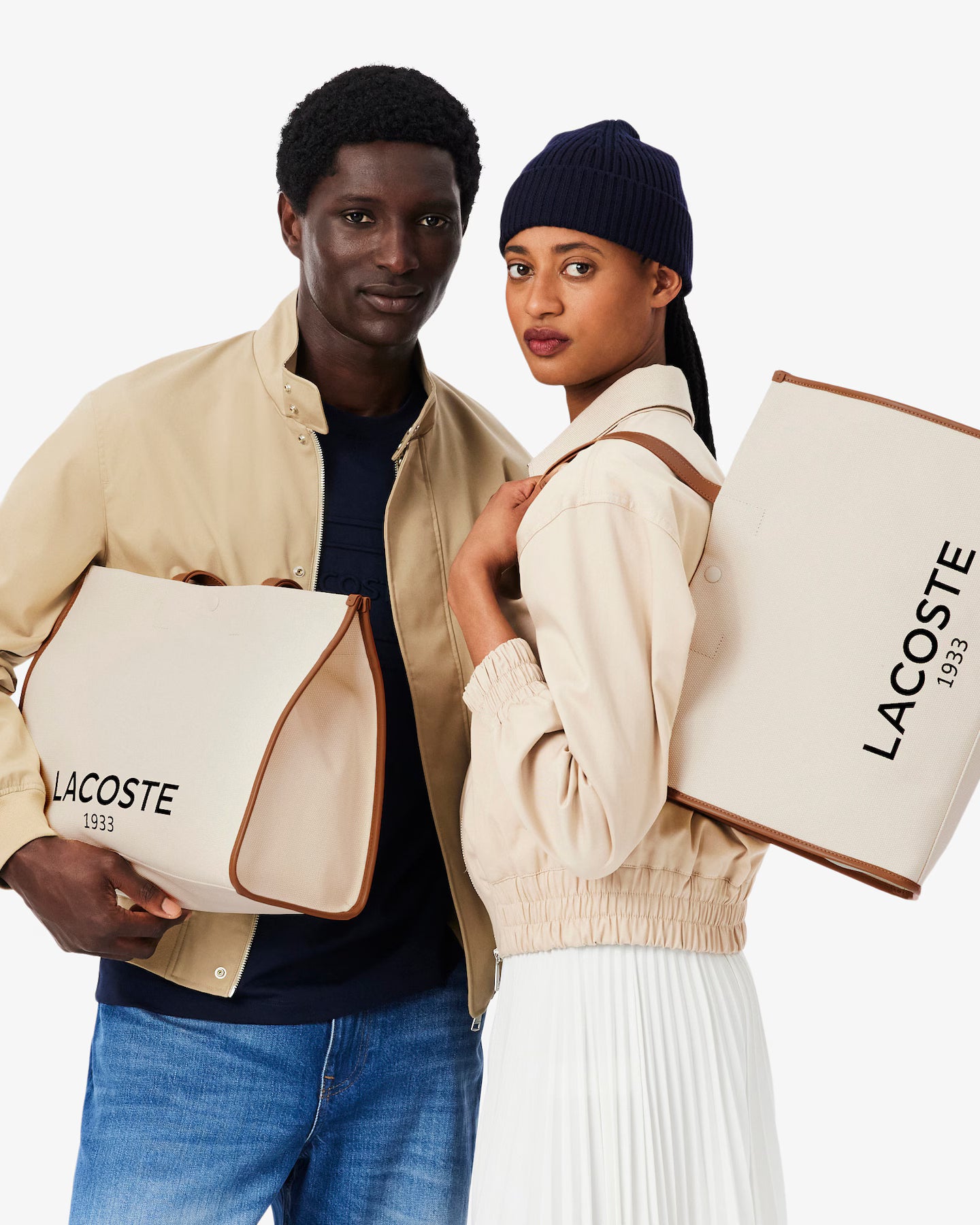 LACOSTE SHOPPING BAG L SHOPPING BAG NATURAL TAN