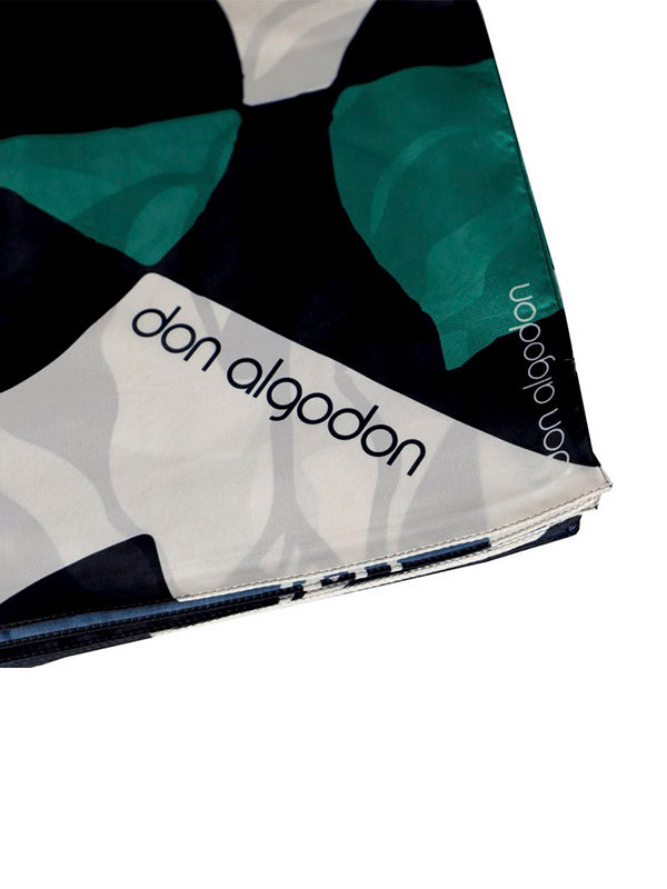 DON ALGODÓN PAÑUELO ESTAMPADO NEGRO Y VERDE