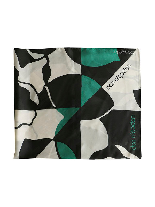 DON ALGODÓN PAÑUELO ESTAMPADO NEGRO Y VERDE