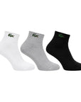 LACOSTE ANKLE SOCKS UNISEX ADULT BLANC/ARGENT