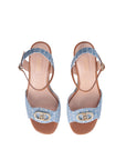 LIU JO SANDALIA ZEPPA EN DENIM MONOGRAM AZUL