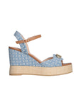 LIU JO SANDALIA ZEPPA EN DENIM MONOGRAM AZUL