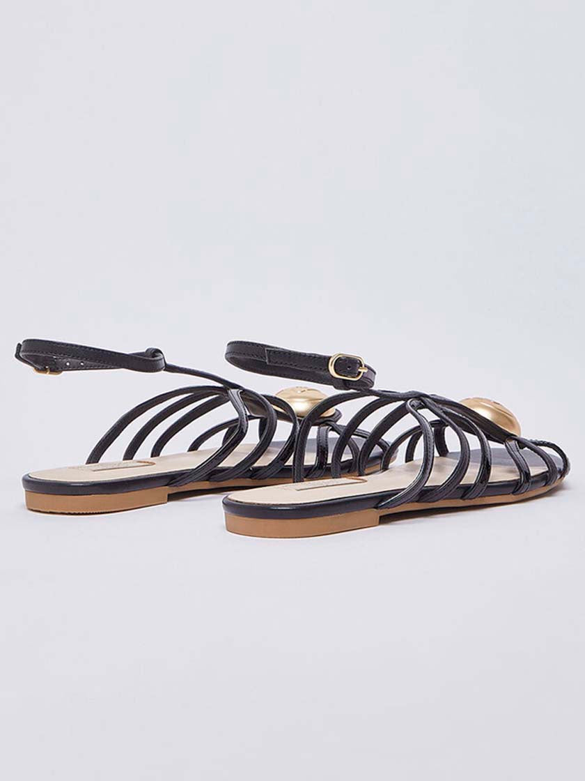LIU JO SANDY 02 - SANDAL NAPPA/PATENT BLACK