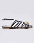 LIU JO SANDY 02 - SANDAL NAPPA/PATENT BLACK