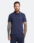 LYLE & SCOTT TIPPED POLO SHIRT NAVY/WHITE