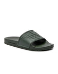 EMPORIO ARMANI UNISEX LEATHER SLIDES MELITARY