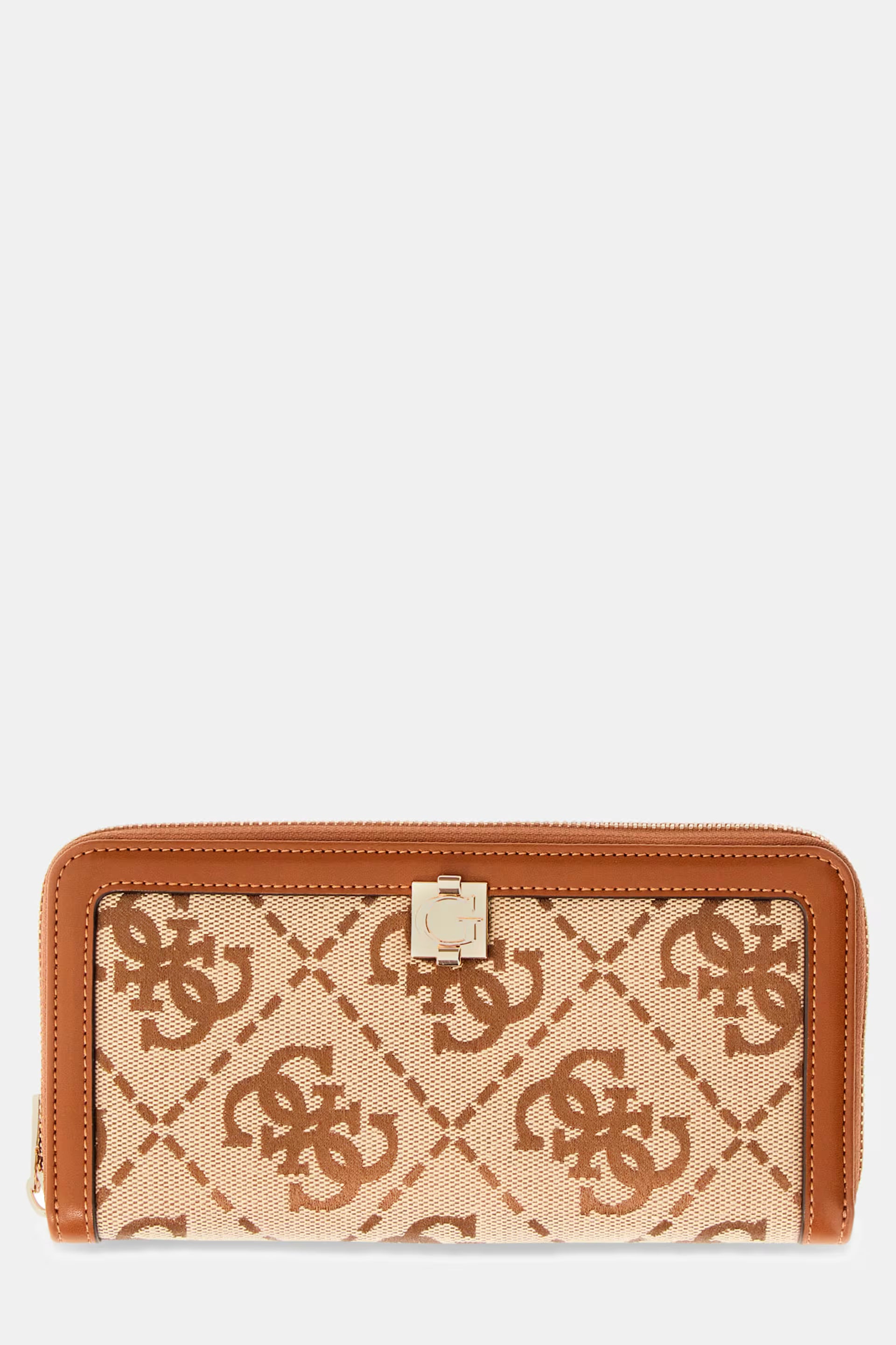 AUDREY LOGO SLG LRG ZIP AROUND LATTE
