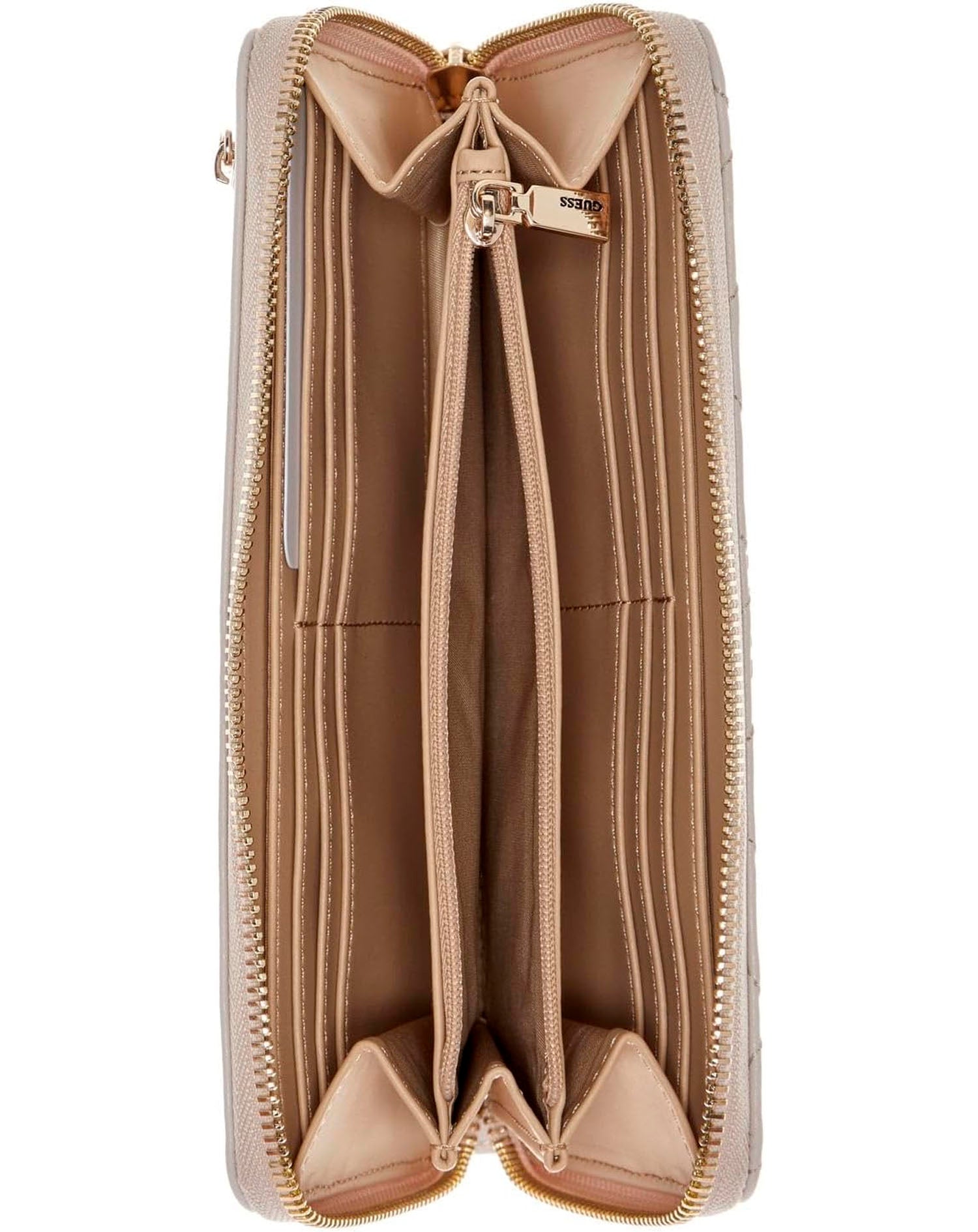GUESS AUDREY LOGO SLG LRG ZIP AROUND LATTE LOGO
