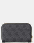 GUESS LINDSEY SLG MED DOUBLE ZIP COAL LOGO