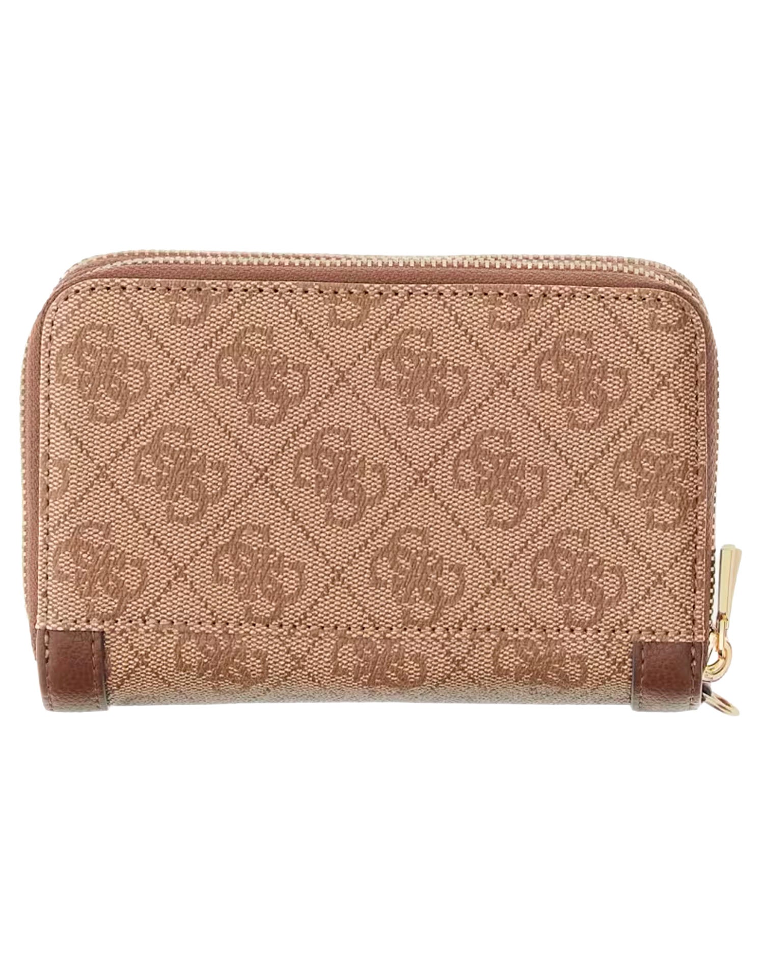 GUESS LINDSEY SLG MED DOUBLE ZIP LATTE LOGO