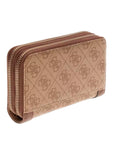 GUESS LINDSEY SLG MED DOUBLE ZIP LATTE LOGO