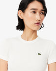 LACOSTE AD652 CREWNECK T-SHIRTS FEMALE FARINE