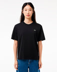 LACOSTE CAMISETA BÁSICA NEGRA DE TEJIDO LIGERO