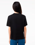 LACOSTE CAMISETA BÁSICA NEGRA DE TEJIDO LIGERO