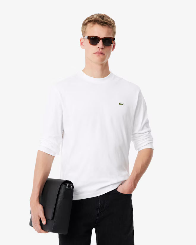 LACOSTE AE044 CREWNECK T-SHIRTS MALE AD BLANC