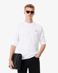 LACOSTE AE044 CREWNECK T-SHIRTS MALE AD BLANC