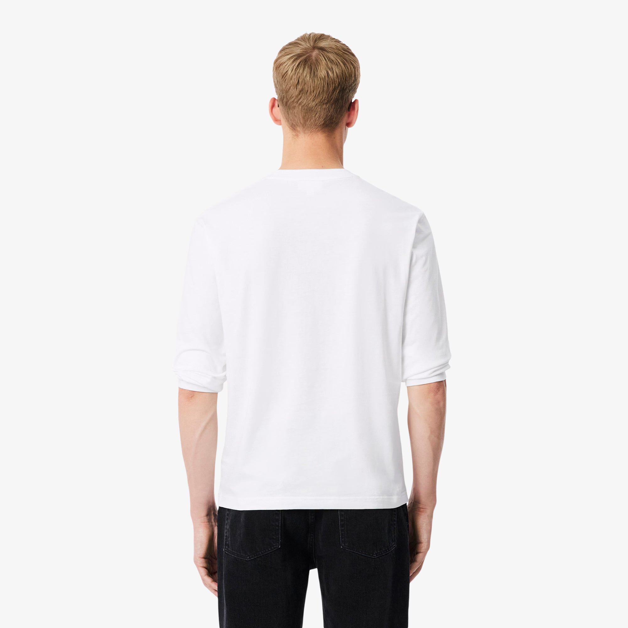 LACOSTE AE044 CREWNECK T-SHIRTS MALE AD BLANC