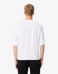 LACOSTE AE044 CREWNECK T-SHIRTS MALE AD BLANC
