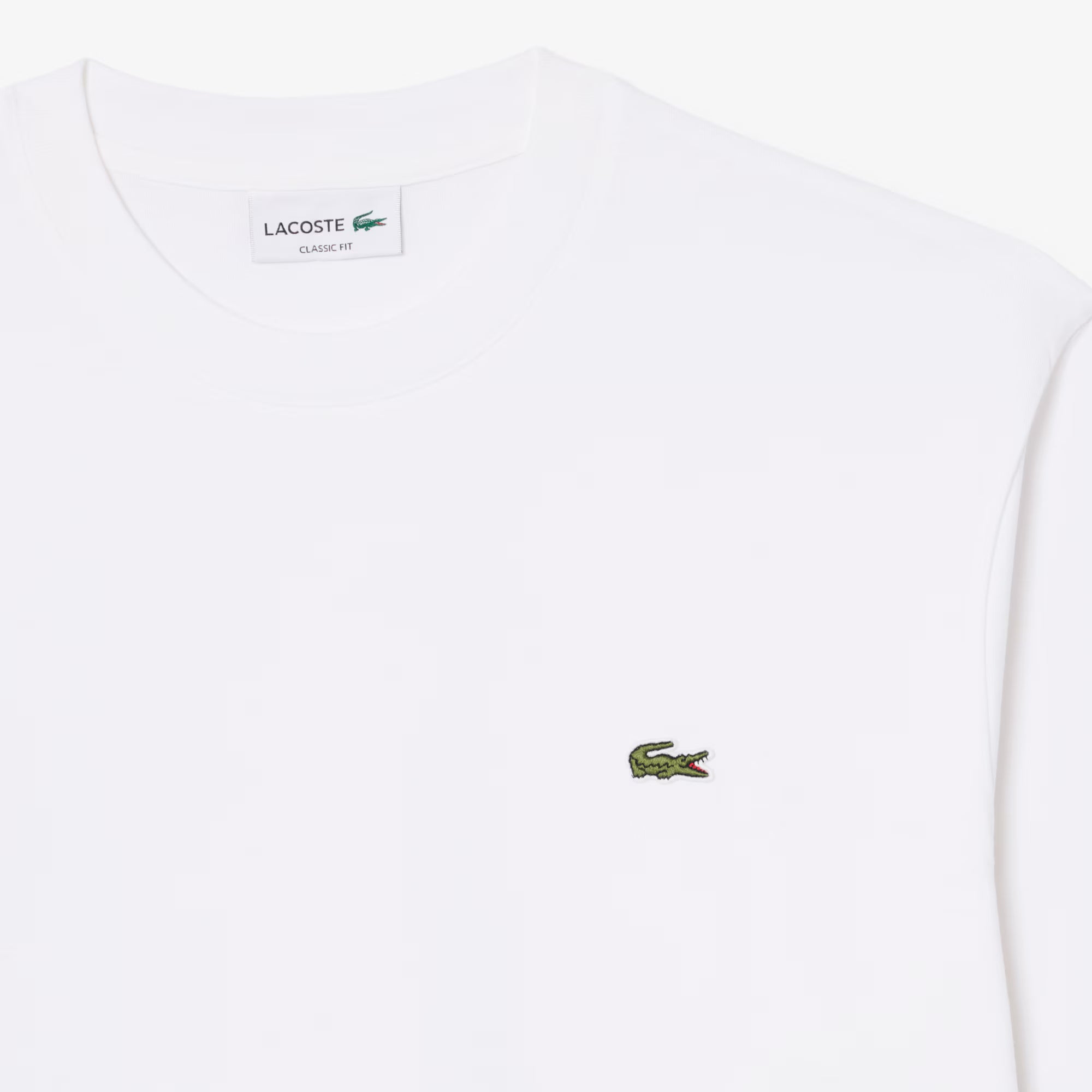 LACOSTE AE044 CREWNECK T-SHIRTS MALE AD BLANC