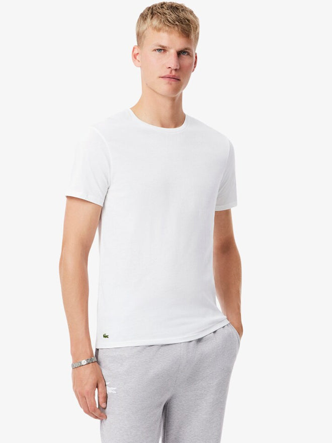 LACOSTE AE211 UNDERWEAR TEE SHIRT MALE BLANC ARGEN TH9010 00BXY