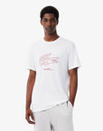LACOSTE CREWNECK T-SHIRTS MALE AD BLANC/BORDEAUX