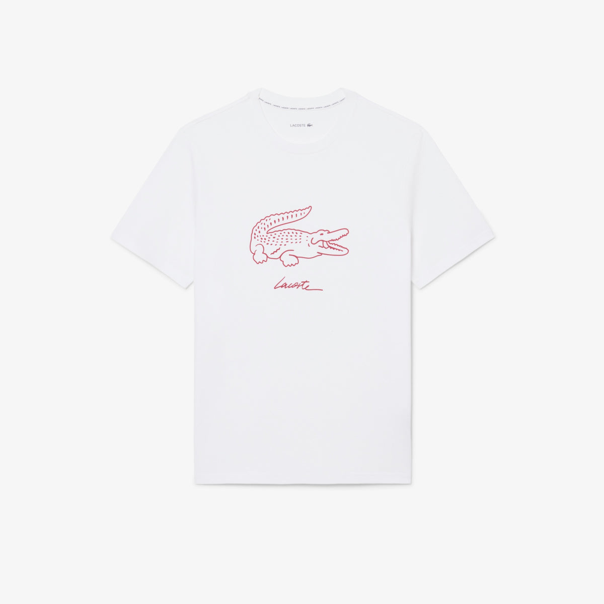 LACOSTE CREWNECK T-SHIRTS MALE AD BLANC/BORDEAUX