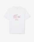 LACOSTE CREWNECK T-SHIRTS MALE AD BLANC/BORDEAUX