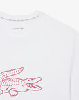 LACOSTE CREWNECK T-SHIRTS MALE AD BLANC/BORDEAUX