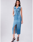 LIU JO ABITO DENIM GILET DENIM BLUE REVERSE WAS