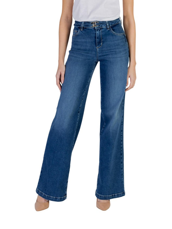 LIU JO B UP GOOD FLARE H W DENIM BLUE DUBBLE WASH