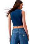 LIU JO GILET STRASS DEN.BLUE STARRY WASH