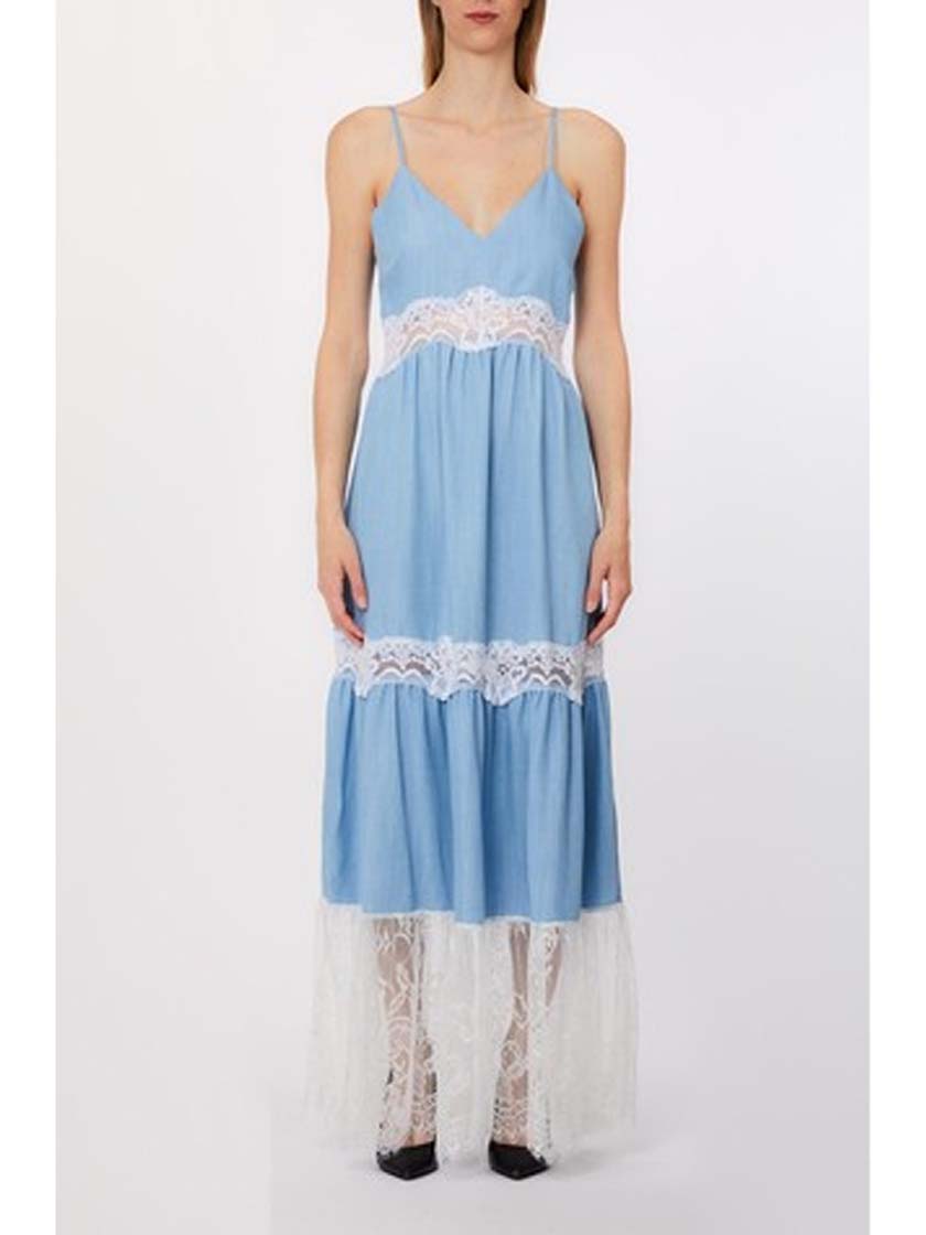 LIU JO ABITO NEW MANHATTAN LACE DENIMBLU L TENCEL L