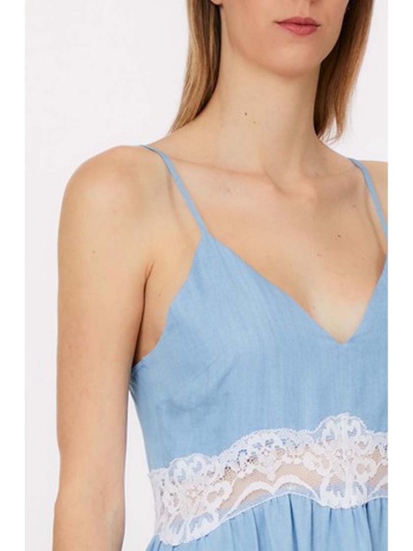 LIU JO ABITO NEW MANHATTAN LACE DENIMBLU L TENCEL L