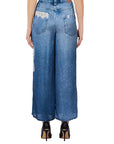 LIU JO PANT. FLARE DIGITAL H. W. DEN. BLUE LACE DI