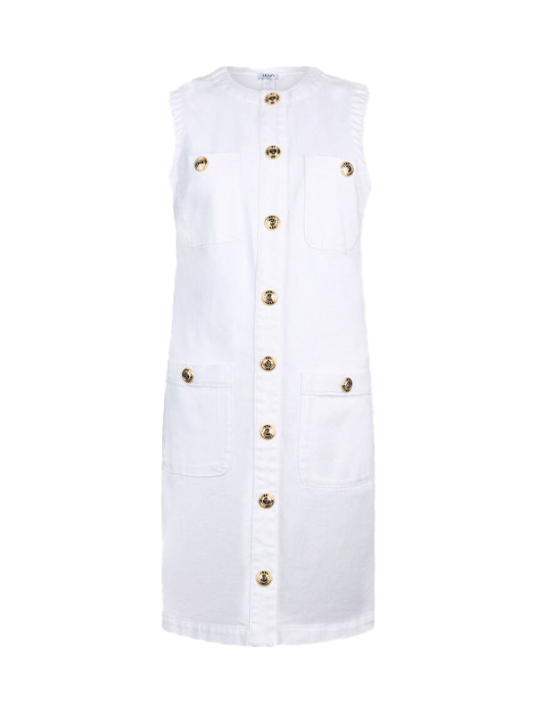 LIU JO ABITO BUTTON BIANCO OTTICO