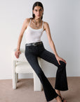 LIU JO PANTS DEN.BLACK LONG SPARK
