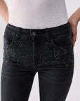 LIU JO PANTS DEN.BLACK LONG SPARK
