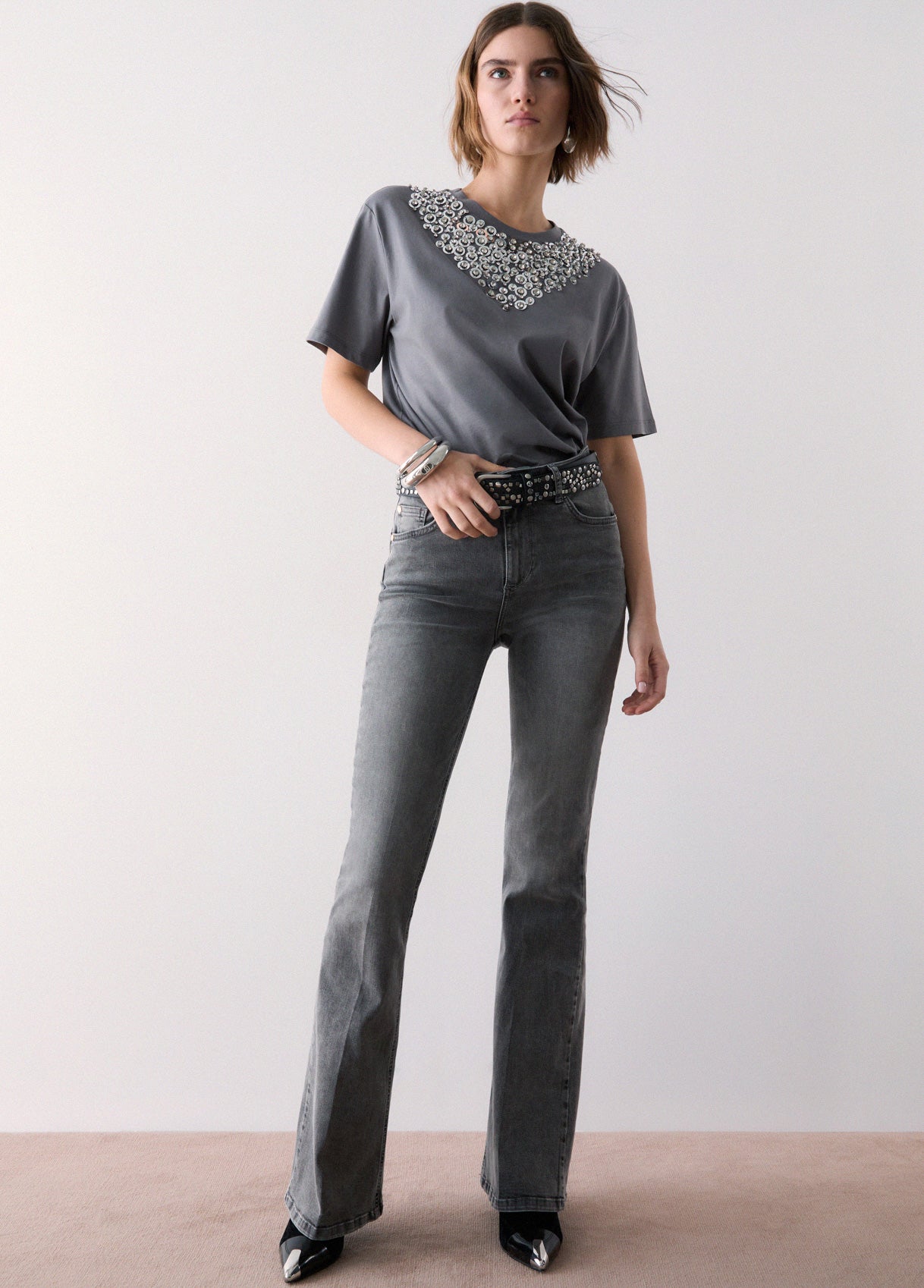 LIU JO PANTS DENIM GREY HOPE WASH