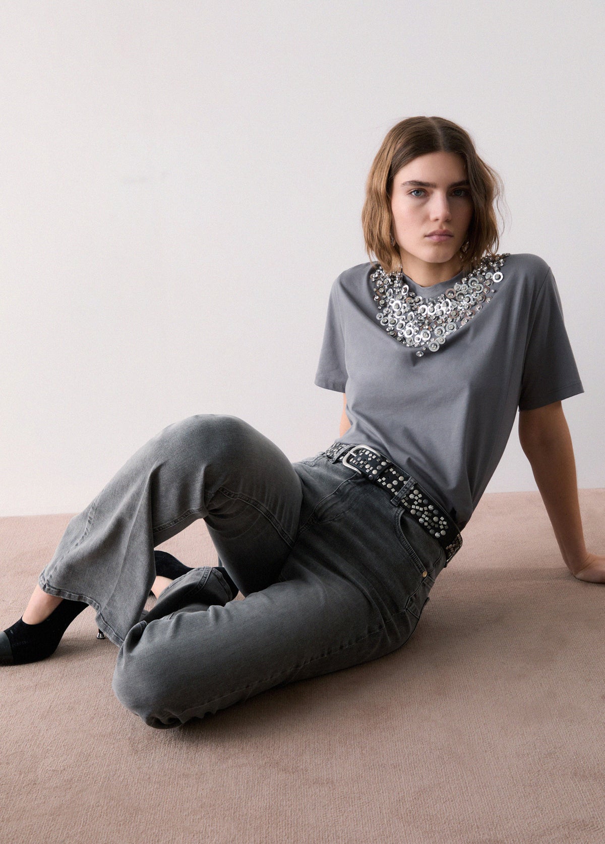 LIU JO PANTS DENIM GREY HOPE WASH