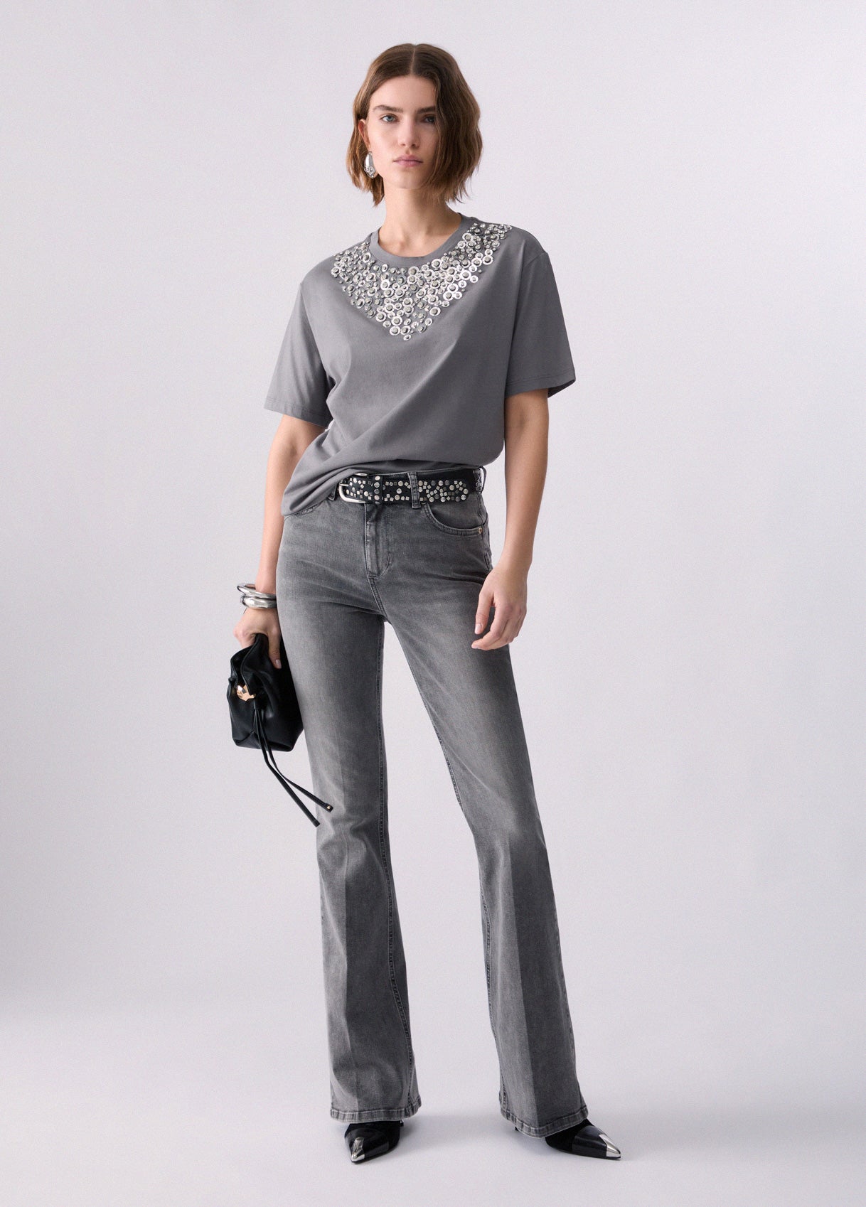 LIU JO PANTS DENIM GREY HOPE WASH